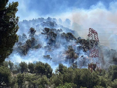 Mit einem Großaufgebot versucht die Feuerwehr, der Flammen Herr zu werden. - © Uncredited/SDIS33/AP/dpa