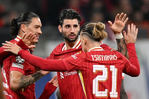 Liverpool jubelt über die Führung. - © Hendrik Schmidt/dpa