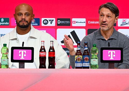 Bayern-Coach Vincent Kompany (l) war zufrieden, BVB-Coach Niko Kovac nicht. - © Sven Hoppe/dpa