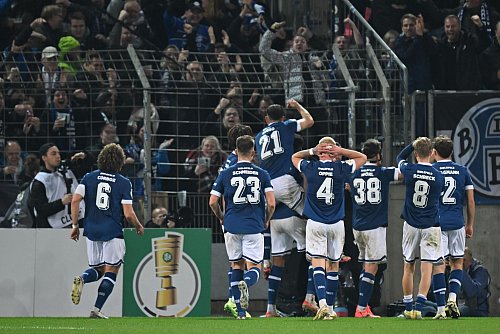 Der Drittligist schmeißt die Berliner aus dem Pokal. - © Swen Pförtner/dpa