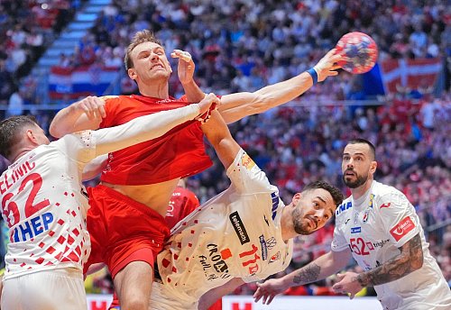 Keine Abwehr konnte Mathias Gidsel bei der WM stoppen. - © Soeren Stache/dpa
