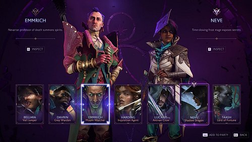 Emmrich Volkarin (links) ist ein menschlicher Begleiter in «Dragon Age: The Veilguard» und Experte für die Welt des Nichts. - © Bioware/Electronic Arts/dpa-tmn