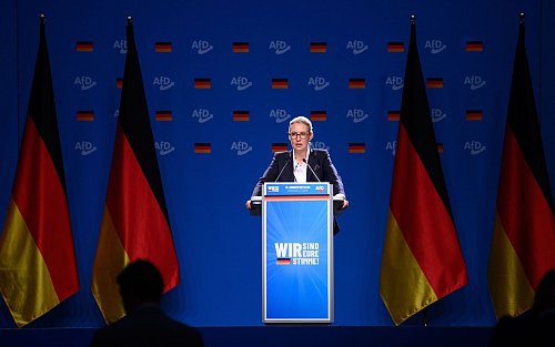 AfD-Chefin Alice Weidel teilt gegen den Verfassungsschutz aus. (Archivbild) - © Bernd von Jutrczenka/dpa