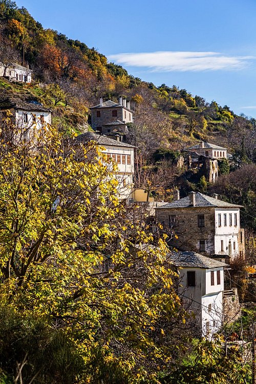 Wie in den Berg gehauen: der Ort Makrinitsa. - © P. Merakos/GNTO/dpa-tmn