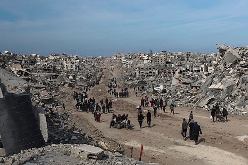 Aus dem Gazastreifen könne eine «Riviera des Nahen Ostens» werden, schwärmte Trump. (Archivbild) - © Abed Hajjar/AP/dpa