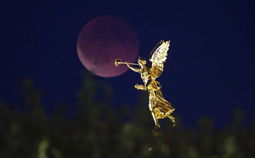 Eine Mondfinsternis kann es nur bei Vollmond geben. - © Robert Michael/dpa