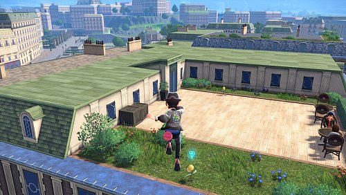 Beherzter Sprung aufs Dach: Paxton in Aktion. - © Nintendo/dpa-tmn