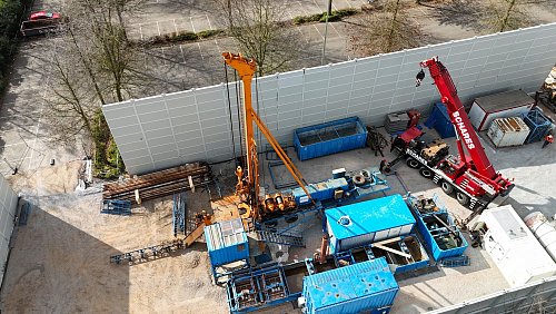 Bohren nach Erdwärme - hier die abgeschlossene Forschungsbohrung in Krefeld. - © -/Geologischer Dienst NRW/dpa