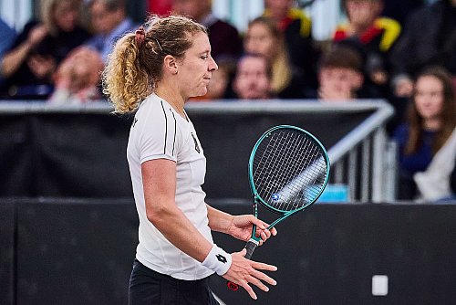 Anna-Lena Friedsam und das deutsche Tennisteam kämpften gegen Belgien. - © Mathias Schulz/dpa