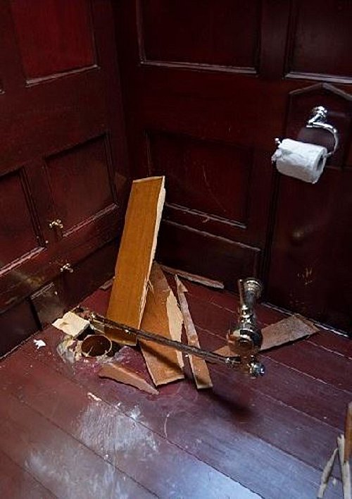 Innerhalb weniger Minuten rissen die Einbrecher die goldene Toilette heraus. (Archivbild) - © Pete Seaward/Blenheim Palace/PA Media/dpa