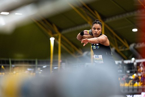 Yemisi Ogunleye ist eine der größten deutschen Hoffnungen für die Hallen-EM in den Niederlanden. - © Marius Becker/dpa