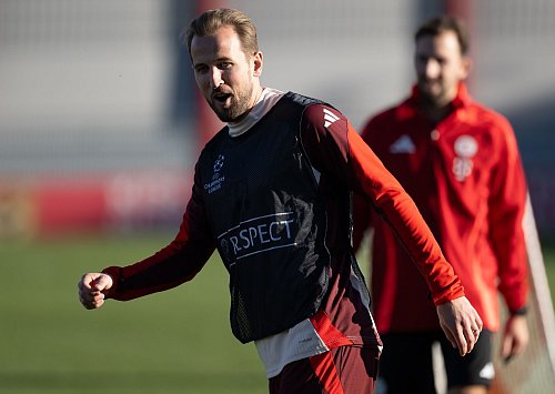 Bayern-Torjäger Harry Kane beim Training vor dem Paris-Spiel. - © Sven Hoppe/dpa