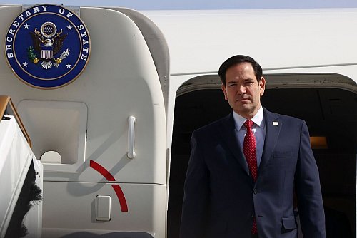 US-Außenminister Rubio fordert, dass die Hamas «ausgerottet» wird. (Archivbild) - © Evelyn Hockstein/Pool Reuters/AP/dpa