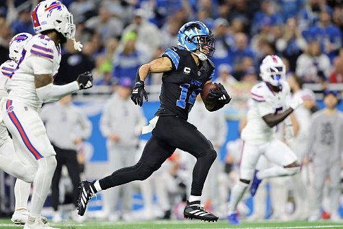 Lief den Bills mehrmals davon: Amon-Ra St. Brown. - © Rey Del Rio/AP/dpa