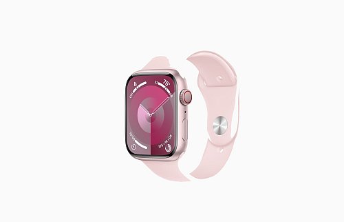 Die Apple Watch Series 9, hier mit neuem Aluminiumgehäuse in Rosé, ist in verschiedenen Größen erhältlich. - © Apple/dpa-tmn