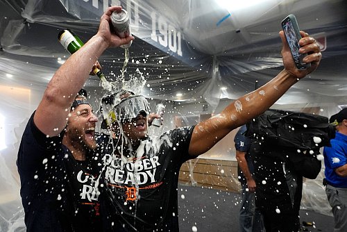 Während die White Sox den Negativrekord holen, feiert Detroit seinen Wildcard-Platz. - © Carlos Osorio/AP/dpa