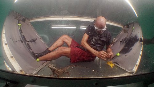 Pierre sammelte in einem Tunnel Unterwasser zwei Sterne. - © Folge 18_011/-/dpa