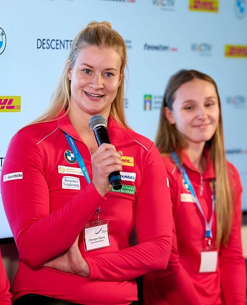 Spitzensportlerin und schwanger: Rennrodlerin Dajana Eitberger kennt das Thema aus eigener Erfahrung. - © Bernd Thissen/dpa