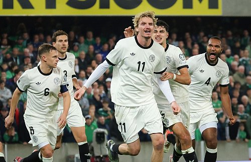 Endlich Torschütze und Matchwinner: Nick Woltemade. - © Christian Charisius/dpa