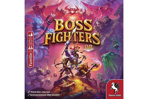 «Boss Fighters QR»: Bis zu 4 Spielende ab 10 Jahren jagen verschiedene Monster. Eine Runde dauert zwischen 40 und 60 Minuten. Eine App steht zwar im Mittelpunkt, das analoge Spiel kommt aber nicht zu kurz. - © Pegasus Spiele/dpa-tmn