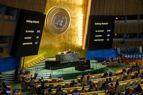 Vor dem Start der UN-Generalversammlung gibt es eine Konferenz zur Zweistaatenlösung. (Archivbild) - © Loey Felipe/UN Photo/Handout via Xinhua/dpa