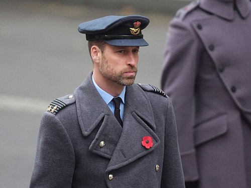 Prinz William in Uniform. Die Zeremonie am zentralen Kriegerdenkmal Cenotaph im Regierungsviertel gehört zu den wichtigsten Terminen im royalen Kalender. - © James Manning/PA/AP