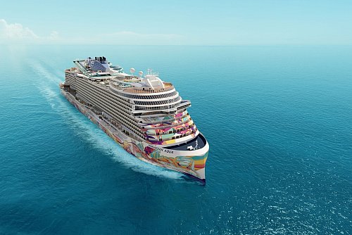Bunt und mit einer größeren Auswahl geräumiger Kabinen als bisherige NCL-Schiffe: die «Norwegian Aqua». - © Norwegian Cruise Line/dpa-tmn