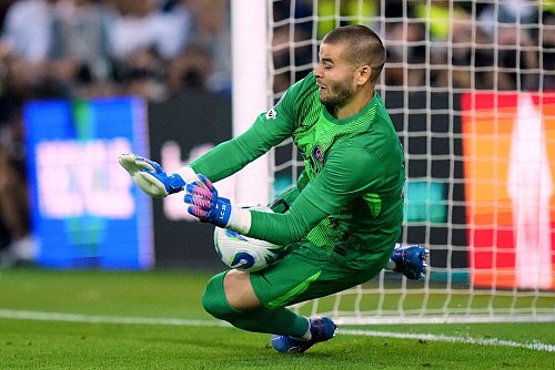 Im Blickpunkt: Der neue PSG-Torwart Lucas Chevalier. - © Darko Bandic/AP/dpa