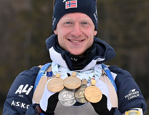 Johannes Thingnes Bö gewann alleine 43 WM-Medaillen. - © Martin Schutt/dpa