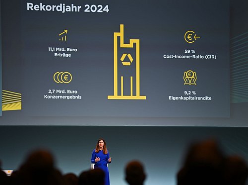 Commerzbank-Chefin Bettina Orlopp will Aktionärinnen und Aktionäre durch höhere Gewinn und steigende Ausschüttungen bei der Stange halten. (Archivbild) - © Arne Dedert/dpa