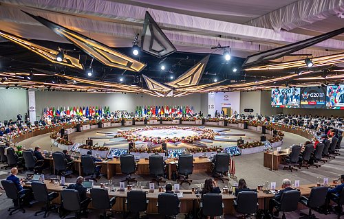 Die Beratungen der G20-Staaten im südafrikanischen Johannesburg standen unter dem Motto «Solidarität, Gleichheit und Nachhaltigkeit». - © Michael Kappeler/dpa-Pool/dpa