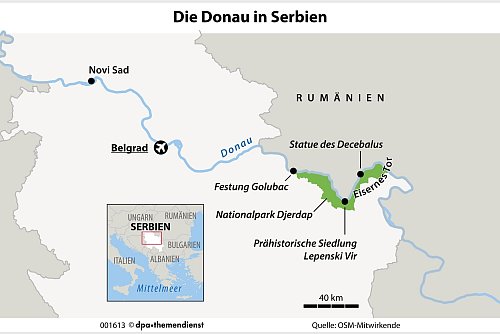 Erkundungen an der Donau: Serbien bietet imposante Natur und kulturhistorische Schätze der Extraklasse. - © dpa-infografik GmbH/dpa-tmn