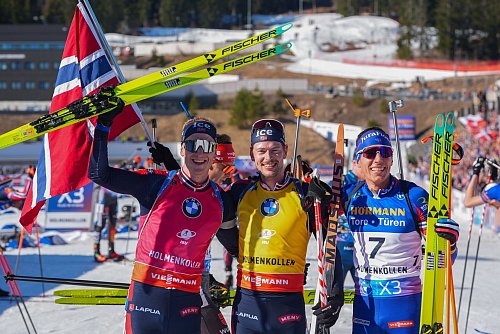Sturla Holm Laegreid gewinnt und sichert sich den Gesamtweltcup. - © Terje Pedersen/NTB/AP/dpa