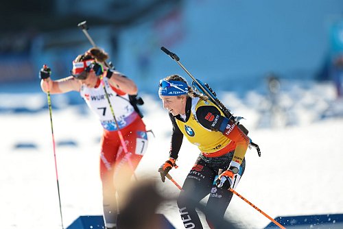 Franziska Preuß verlor das Gelbe Trikot. - © Thomas Andersen/NTB/dpa