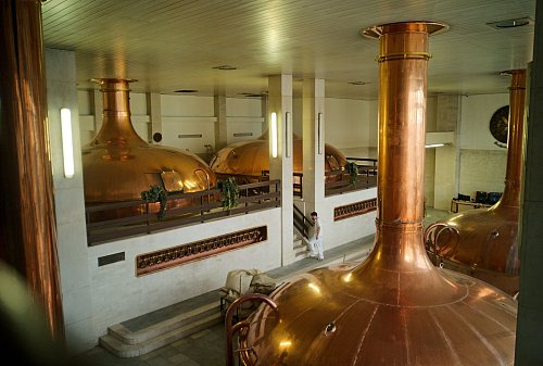 Kesselhaus der tschechischen Staatsbrauerei Bud?jovický Budvar in Budweis. Die Brauerei will das Gelände stärker für die Öffentlichkeit öffnen und plant den Bau eines neuen Besucherzentrums. - © Michael Heitmann/dpa-tmn
