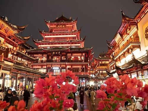 Schillerndes, touristisches Shanghai: die beleuchtete Altstadt. - © Andreas Drouve/dpa-tmn