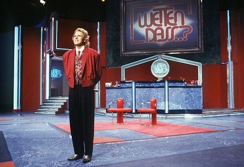 Thomas Gottschalk damals bei seiner «Wetten, dass..?»-Premiere. (Archivbild) - © Jörg Schmitt/dpa