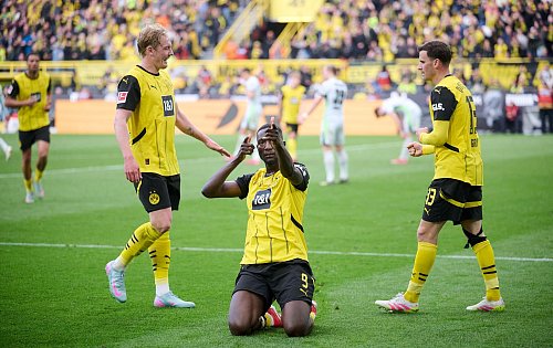 Guirassy ebnete dem BVB mit seinen Toren den Weg zum Sieg - © Bernd Thissen/dpa