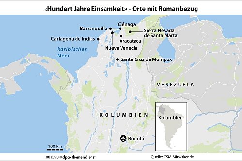 Am 11. Dezember läuft die Netflix-Serie «Hundert Jahre Einsamkeit» an. Ob sie dem Erfolgsroman gerecht wird, bleibt abzuwarten. Vor Ort in Kolumbien kommt man dem «magischen Realismus» jedenfalls nah. - © dpa-infografik GmbH/dpa-tmn