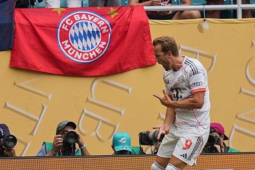 Wird Harry Kane, hier beim Torjubel gegen Flamengo im Achtelfinale, auch gegen Paris Saint-Germain zum Matchwinner? - © Lynne Sladky/AP/dpa