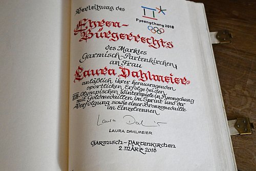 Laura Dahlmeier war Ehrenbürgerin der Gemeinde Garmisch-Partenkirchen. - © Uwe Lein/dpa