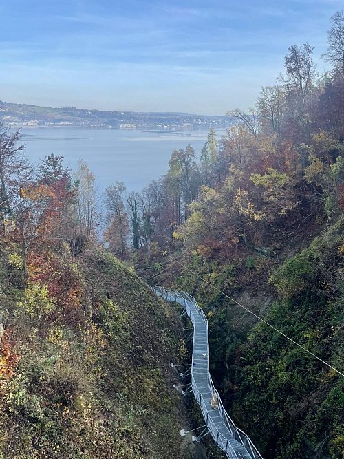 Mit einem neuen Panoramasteg soll die Marienschlucht am Bodensee wieder öffnen. Aktuell ist der Weg aber noch wegen Bauarbeiten gesperrt. - © Gemeinde Bodman-Ludwigshafen/dpa-tmn