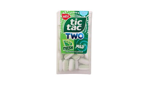 Die Tictac Two Fresh & Mild Spearmint Flavor-Minzbonbons bestehen zu 97 Prozent aus Zuckeraustauschstoffen. - © Verbraucherzentrale Hamburg