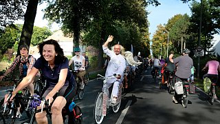 Fahrraddemo in Gütersloh gegen den vierspurigen Ausbau der B61
