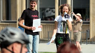 Fahrraddemo in Gütersloh gegen den vierspurigen Ausbau der B61