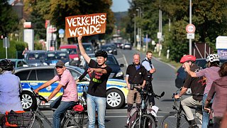 Fahrraddemo in Gütersloh gegen den vierspurigen Ausbau der B61
