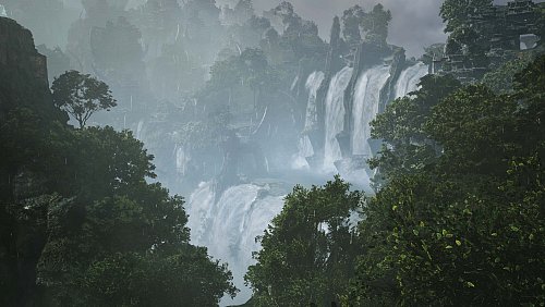 Die optische Vielfalt der Biome hat uns wirklich sehr positiv überzeugt. Hier ist ein wirklich schöner Wasserfall zu sehen. - © Capcom