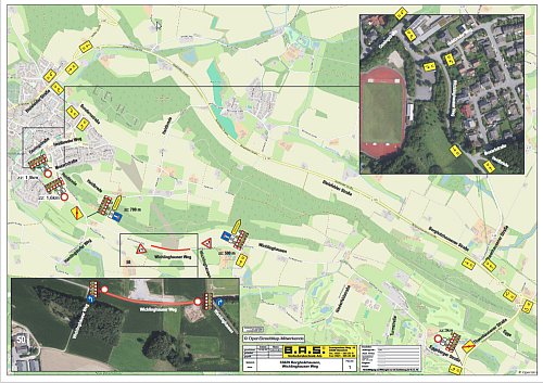 So sieht der Umleitungs- und Baustellenplan für den Wichlinghauser Weg aus. - © Stadt Borgholzhausen
