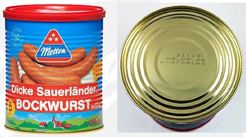 Die Firma Metten Fleischwaren GmbH & Co. KG ruft die Dicke Sauerländer Bockwurst zurück. - © Fa. Metten Fleischwaren GmbH & Co. KG
