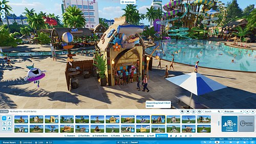 Damit keiner hungrig bleibt, brauchen die Parkbesucher auch Essen und Trinken. Für jeden ist was dabei, sogar vegetarische und vegane Optionen sind verkaufbar. - © Frontier Developments